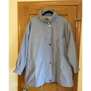 Izzi Women's Parka Jacket Full Zip Hooded 3X Blue